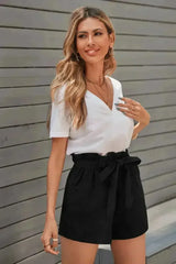 Summer Black Cotton Blend Pocketed Knit Shorts - Femstylo