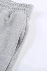 Summer Women Gray Tie Waist Side Pockets Cuffed Lounge Shorts - Femstylo