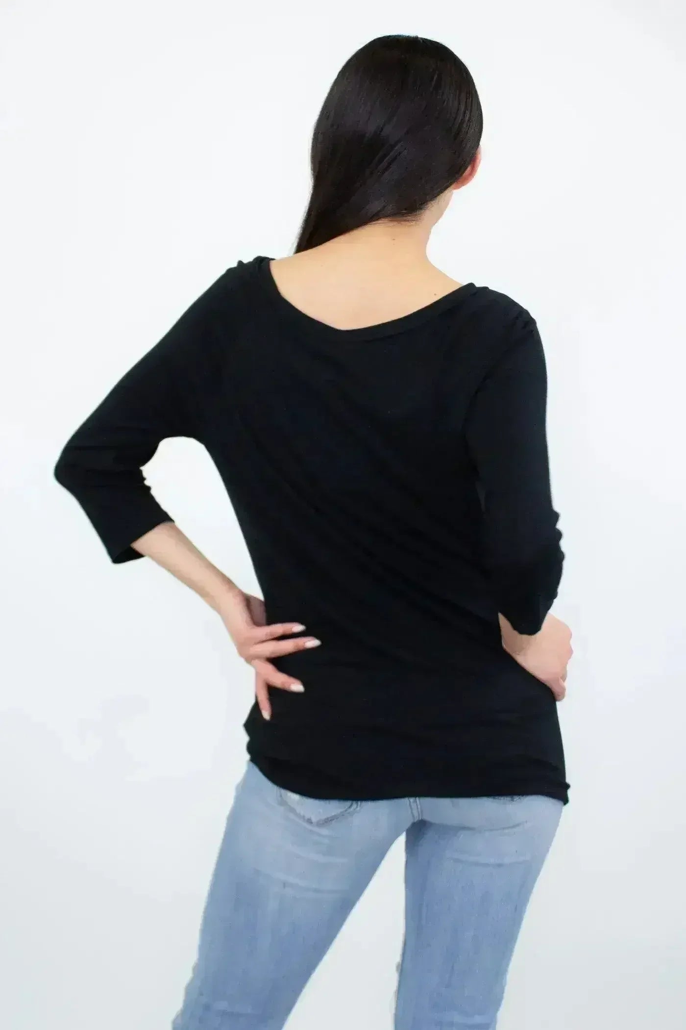 Twisted Front Comfort Top - Black | Rayon-Spandex | Femstylo - Femstylo