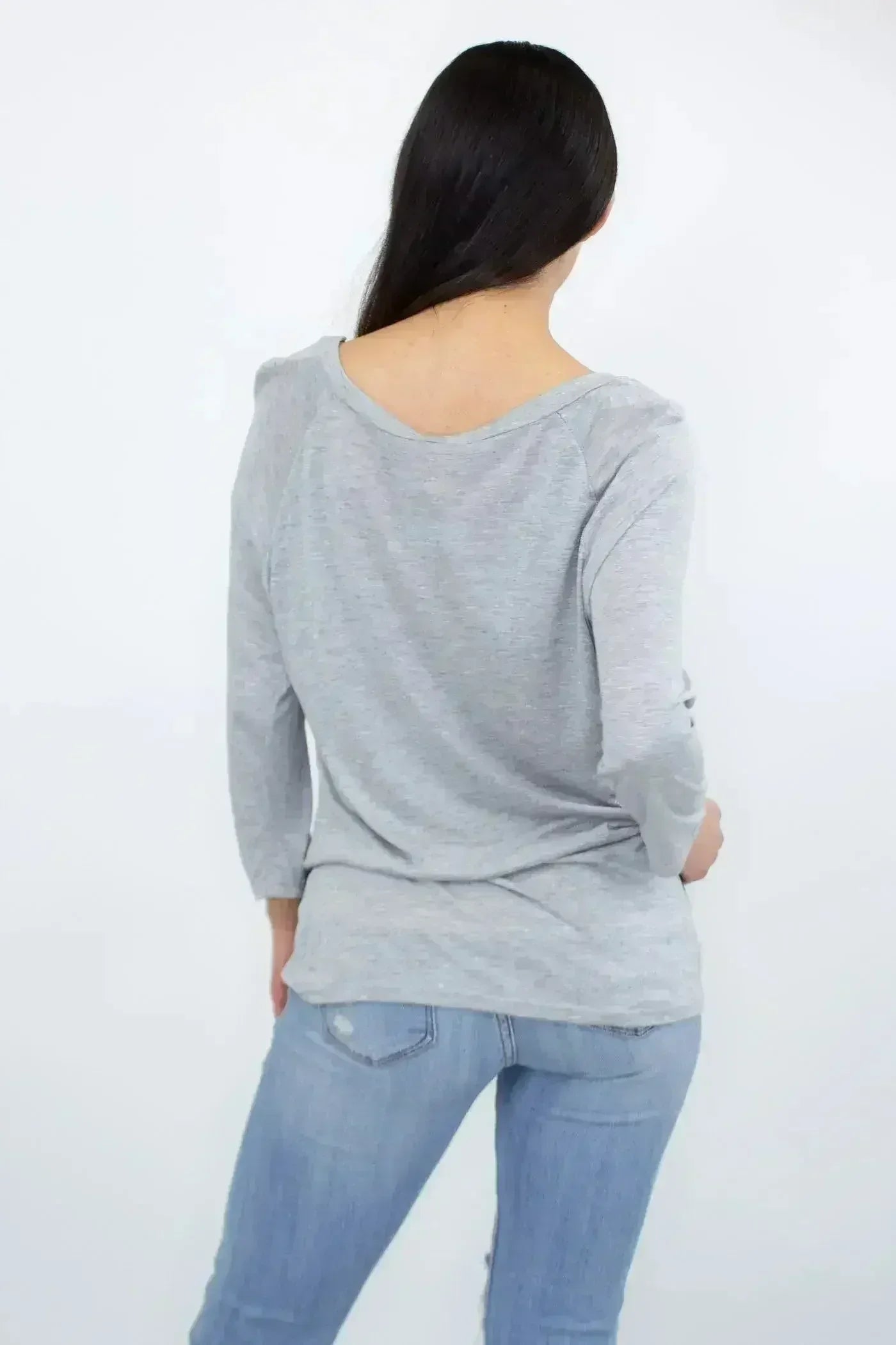 Twisted Front Comfort Top - Heather Grey | Femstylo - Femstylo