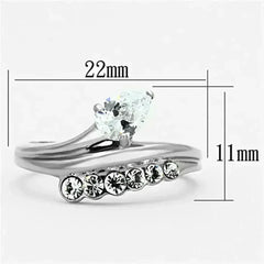 TK1080 - High polished (no plating) Stainless Steel Ring with AAA - Femstylo
