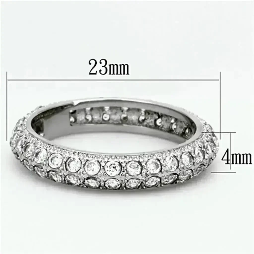TK1225 - High polished (no plating) Stainless Steel Ring with AAA - Femstylo