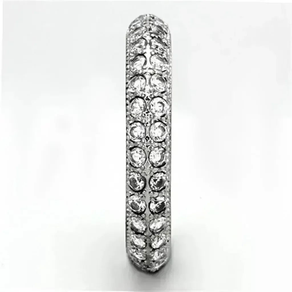 TK1225 - High polished (no plating) Stainless Steel Ring with AAA - Femstylo