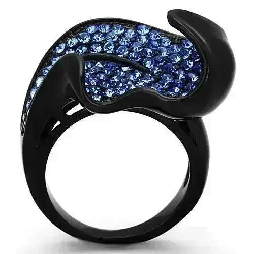 TK1362 - IP Black(Ion Plating) Stainless Steel Ring with Top Grade - Femstylo