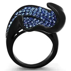 TK1362 - IP Black(Ion Plating) Stainless Steel Ring with Top Grade - Femstylo