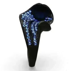 TK1362 - IP Black(Ion Plating) Stainless Steel Ring with Top Grade - Femstylo