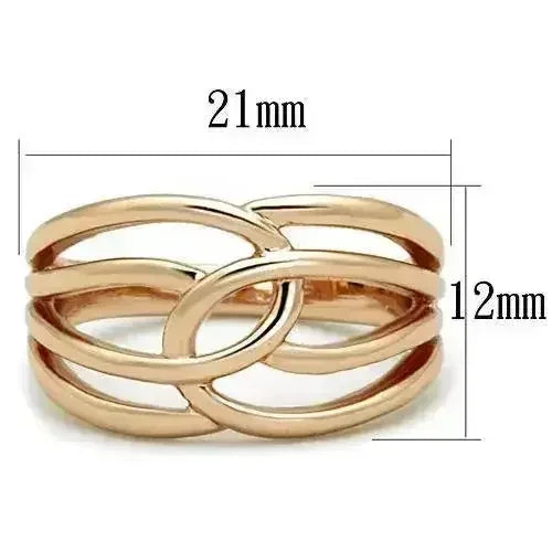 Rose Gold Stainless Steel Ring – IP Plated Band with No Stone | TK1696 - Femstylo