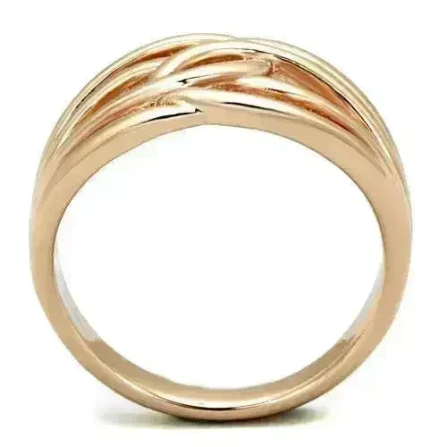Rose Gold Stainless Steel Ring – IP Plated Band with No Stone | TK1696 - Femstylo