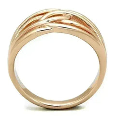 Rose Gold Stainless Steel Ring – IP Plated Band with No Stone | TK1696 - Femstylo