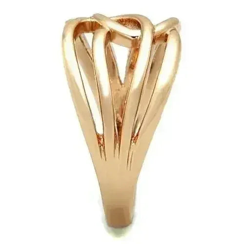 Rose Gold Stainless Steel Ring – IP Plated Band with No Stone | TK1696 - Femstylo