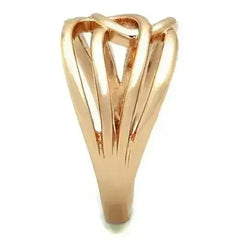Rose Gold Stainless Steel Ring – IP Plated Band with No Stone | TK1696 - Femstylo