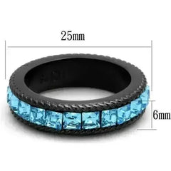 TK1867 - IP Black(Ion Plating) Stainless Steel Ring with Top Grade - Femstylo