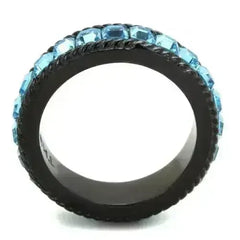 TK1867 - IP Black(Ion Plating) Stainless Steel Ring with Top Grade - Femstylo