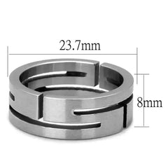 TK2393 - High polished (no plating) Stainless Steel Ring with No Stone - Femstylo