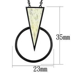 TK2524 - IP Black(Ion Plating) Stainless Steel Chain Pendant with - Femstylo