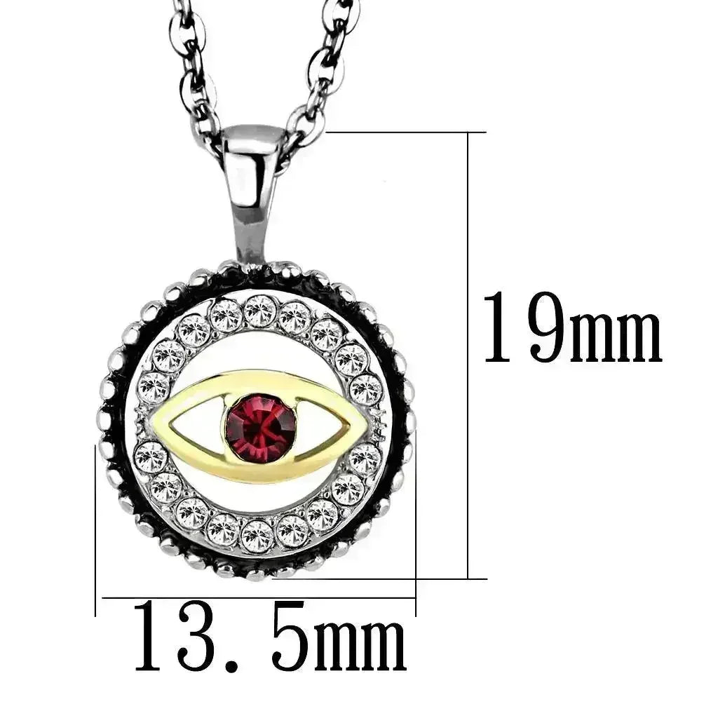 TK2527 - Two-Tone IP Gold (Ion Plating) Stainless Steel Chain Pendant - Femstylo