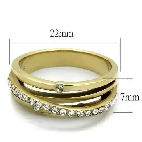 TK2611 - IP Gold(Ion Plating) Stainless Steel Ring with Top Grade - Femstylo
