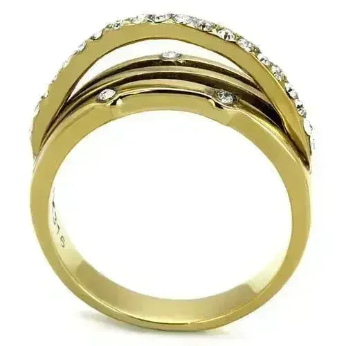 TK2611 - IP Gold(Ion Plating) Stainless Steel Ring with Top Grade - Femstylo