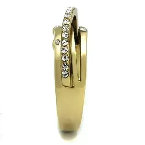 TK2611 - IP Gold(Ion Plating) Stainless Steel Ring with Top Grade - Femstylo