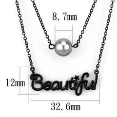 TK2628 - IP Black(Ion Plating) Stainless Steel Necklace with Synthetic - Femstylo