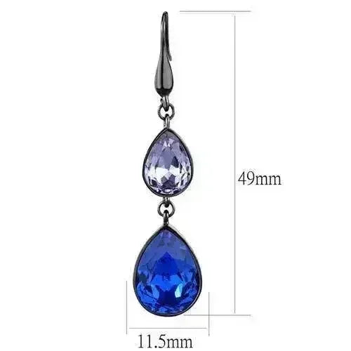 TK2706 - IP Light Black (IP Gun) Stainless Steel Earrings with Top - Femstylo