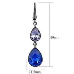 TK2706 - IP Light Black (IP Gun) Stainless Steel Earrings with Top - Femstylo