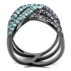 TK2766 - IP Light Black (IP Gun) Stainless Steel Ring with Top Grade - Femstylo