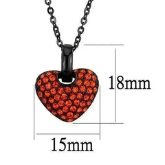 TK2791 IP Black Pendant – Orange Crystal Chain Necklace - Femstylo