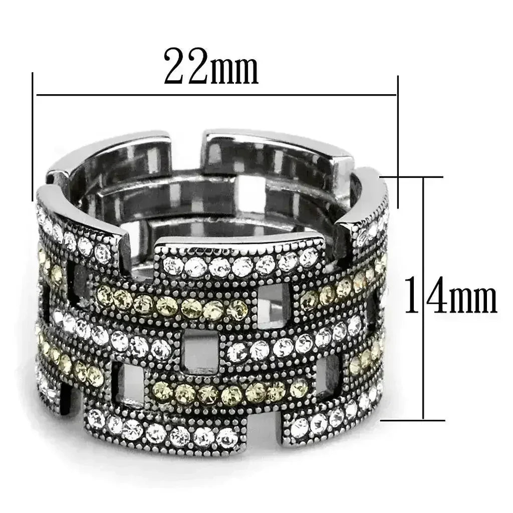 TK2987 - High polished (no plating) Stainless Steel Ring with Top - Femstylo