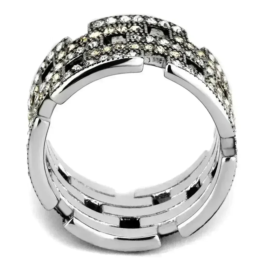 TK2987 - High polished (no plating) Stainless Steel Ring with Top - Femstylo