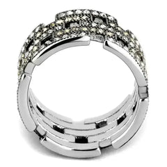 TK2987 - High polished (no plating) Stainless Steel Ring with Top - Femstylo
