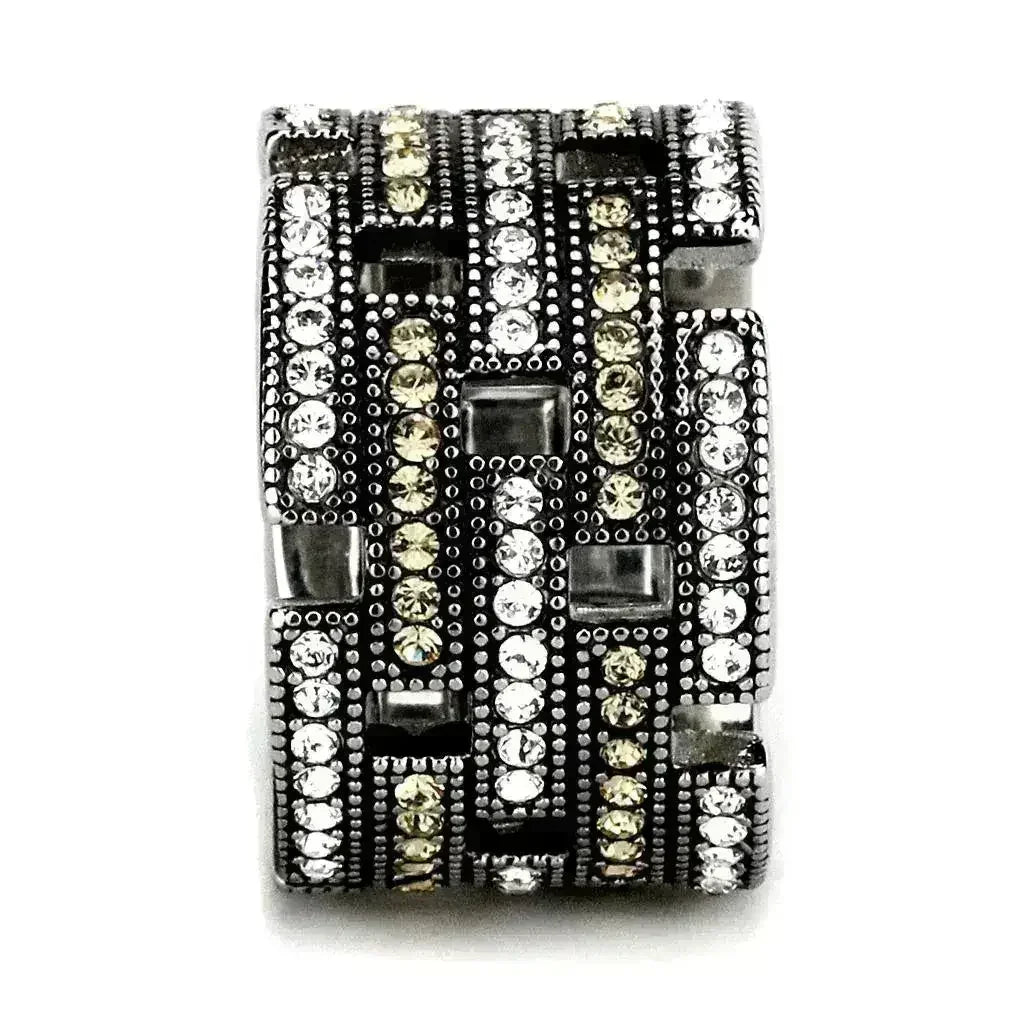 TK2987 - High polished (no plating) Stainless Steel Ring with Top - Femstylo