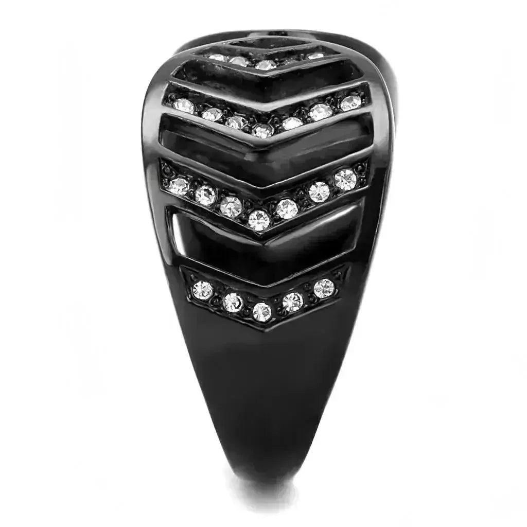 TK3056 - IP Black(Ion Plating) Stainless Steel Ring with Top Grade - Femstylo