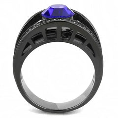 TK3453 - IP Light Black (IP Gun) Stainless Steel Ring with Top Grade - Femstylo