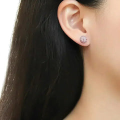 TK3554 - High polished (no plating) Stainless Steel Earrings with Top - Femstylo
