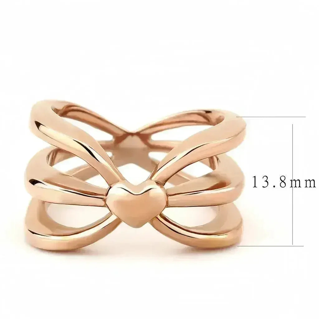 TK3575 - IP Rose Gold(Ion Plating) Stainless Steel Ring with No Stone - Femstylo
