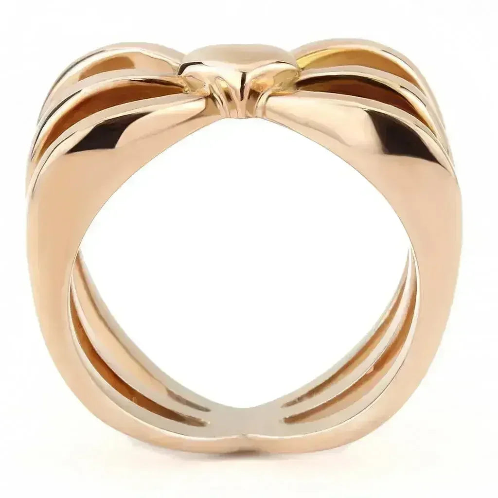 TK3575 - IP Rose Gold(Ion Plating) Stainless Steel Ring with No Stone - Femstylo