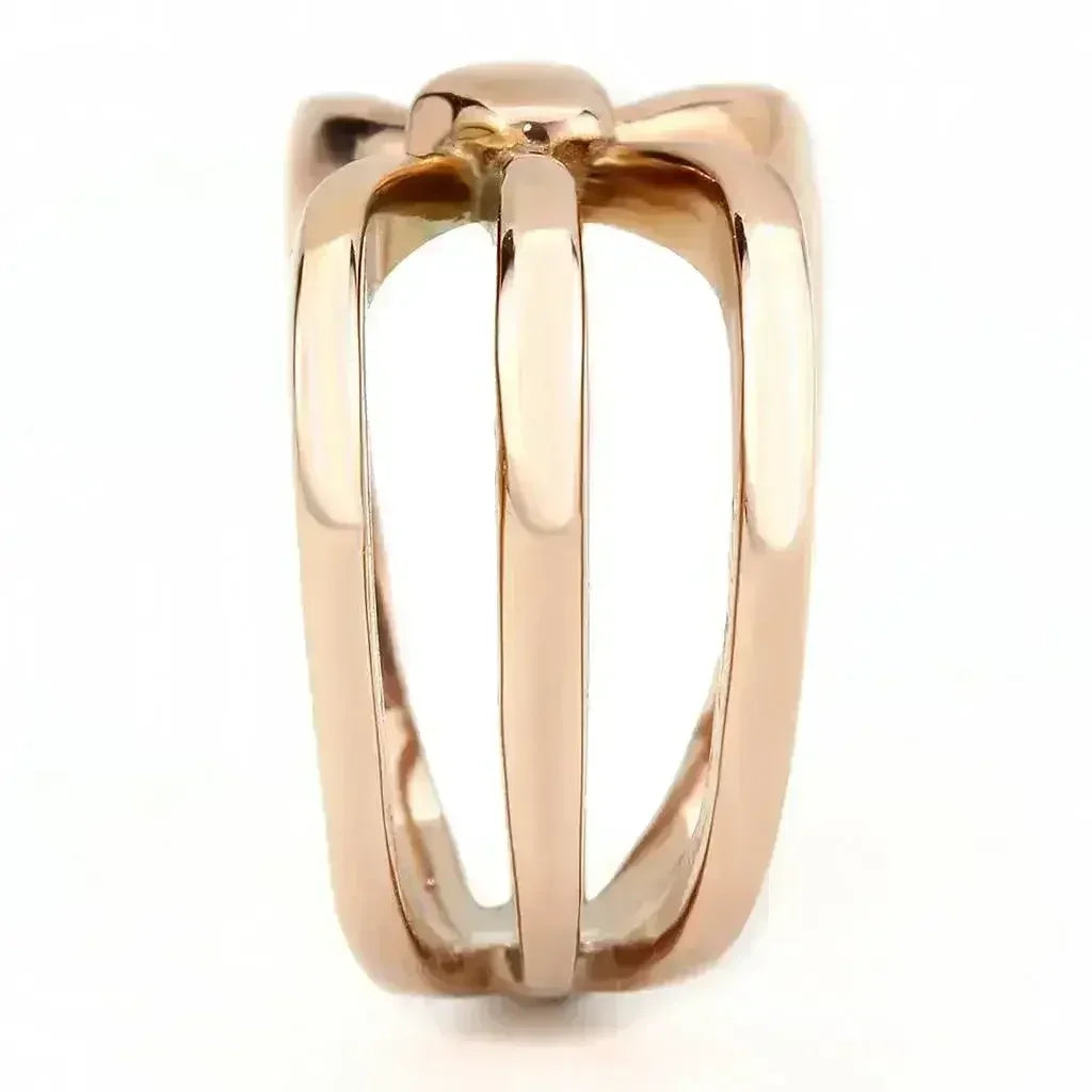 TK3575 - IP Rose Gold(Ion Plating) Stainless Steel Ring with No Stone - Femstylo