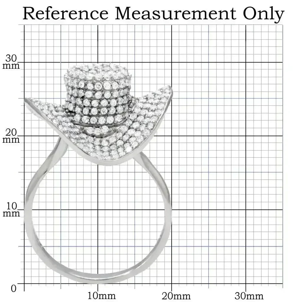 TS015 - Rhodium 925 Sterling Silver Ring with AAA Grade CZ in Clear - Femstylo