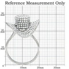 TS015 - Rhodium 925 Sterling Silver Ring with AAA Grade CZ in Clear - Femstylo