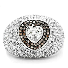 TS022 - Rhodium + Ruthenium 925 Sterling Silver Ring with AAA Grade CZ - Femstylo