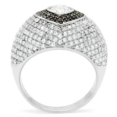 TS022 - Rhodium + Ruthenium 925 Sterling Silver Ring with AAA Grade CZ - Femstylo