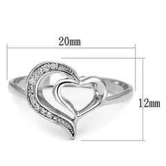 TS093 - Rhodium 925 Sterling Silver Ring with AAA Grade CZ in Clear - Femstylo