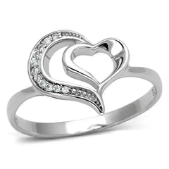 TS093 - Rhodium 925 Sterling Silver Ring with AAA Grade CZ in Clear - Femstylo