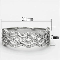 TS106 - Rhodium 925 Sterling Silver Ring with AAA Grade CZ in Clear - Femstylo