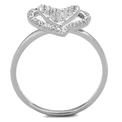 TS192 - Rhodium 925 Sterling Silver Ring with AAA Grade CZ in Clear - Femstylo
