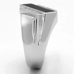TS218 - Rhodium 925 Sterling Silver Ring with AAA Grade CZ in Clear - Femstylo