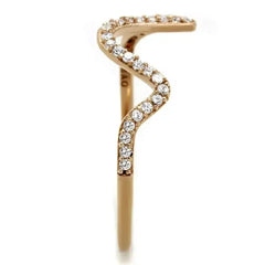 TS280 - Rose Gold 925 Sterling Silver Ring with AAA Grade CZ in Clear - Femstylo