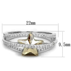 TS315 - Rhodium 925 Sterling Silver Ring with Top Grade Crystal in - Femstylo