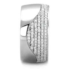 TS378 - Rhodium 925 Sterling Silver Ring with AAA Grade CZ in Clear - Femstylo